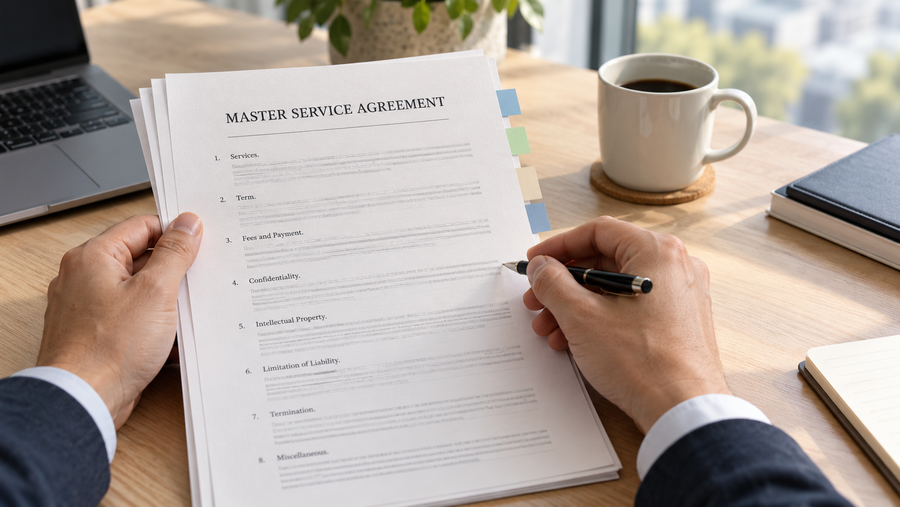 Reviewing a master service agreement and its eight key clauses