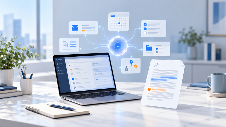 AI assistant organizing documents and business tasks