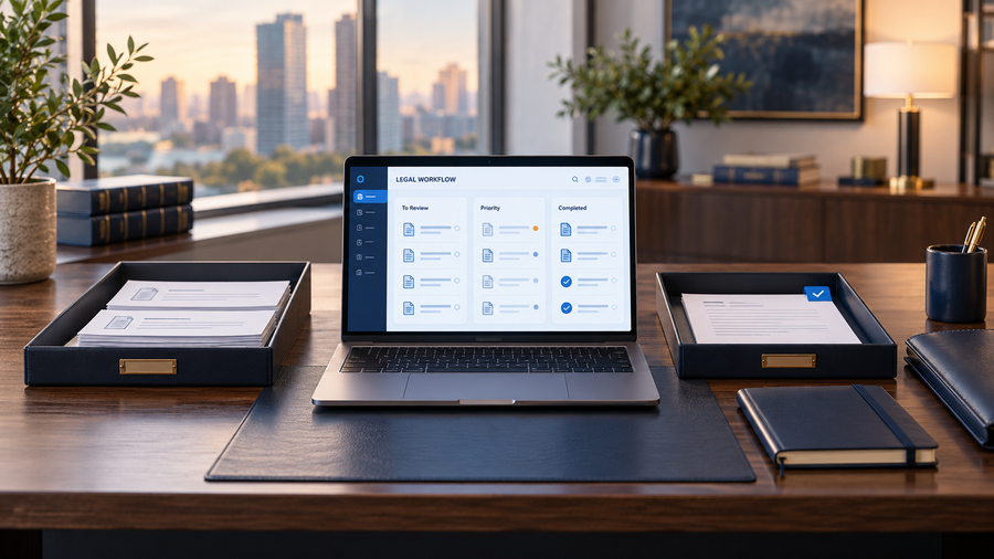 AI-powered legal workflow organizing documents efficiently