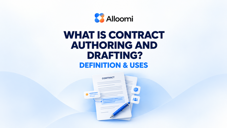 Contract authoring and drafting guide with contract documents, drafting tools, and review indicators