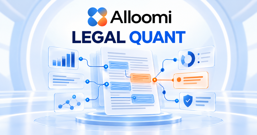 Legal quant workflow connecting legal documents, data analysis, and AI risk controls